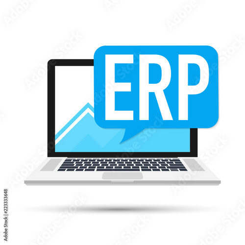 ERP software, enterprise resource planning vector illustration