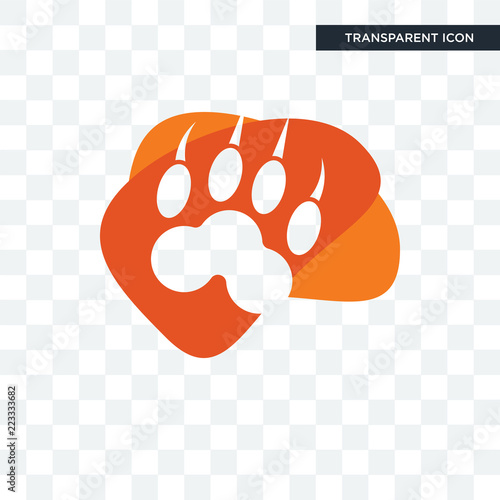 lion paw vector icon isolated on transparent background, lion paw logo design