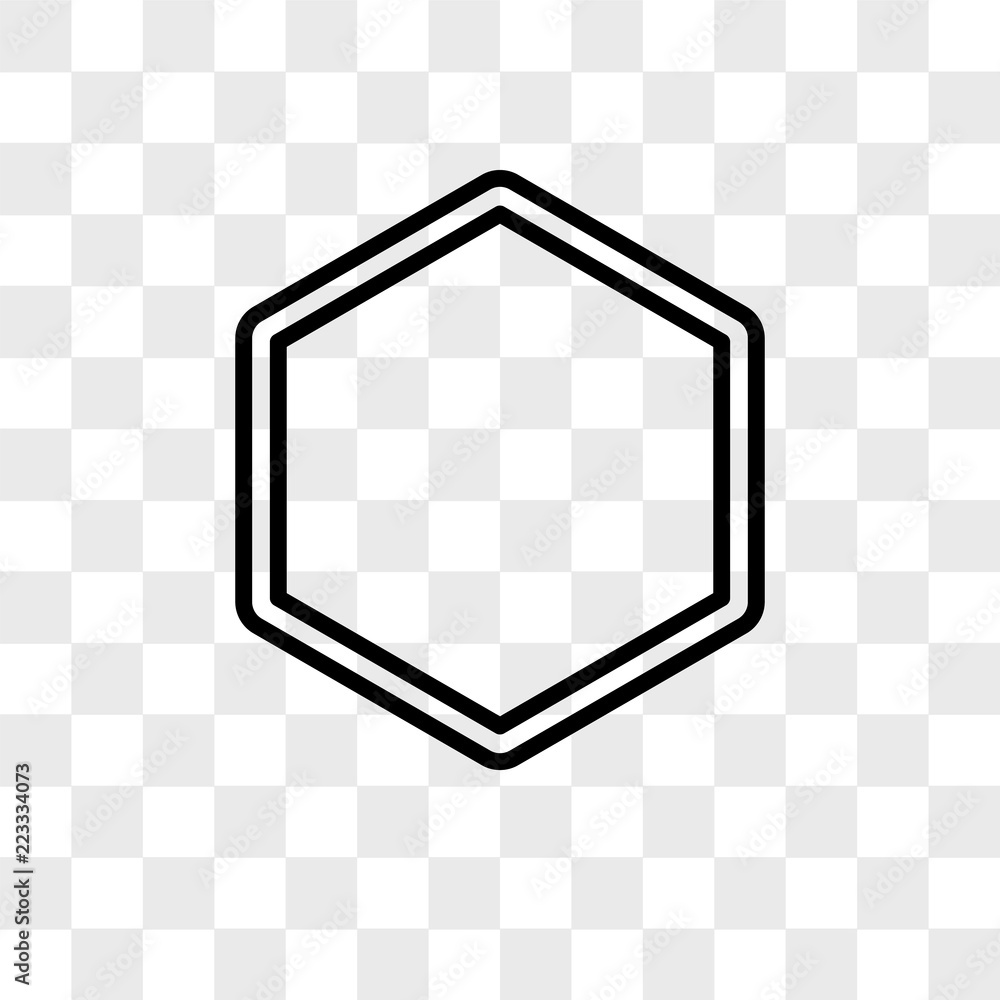 Hexagon vector icon isolated on transparent background, Hexagon logo ...