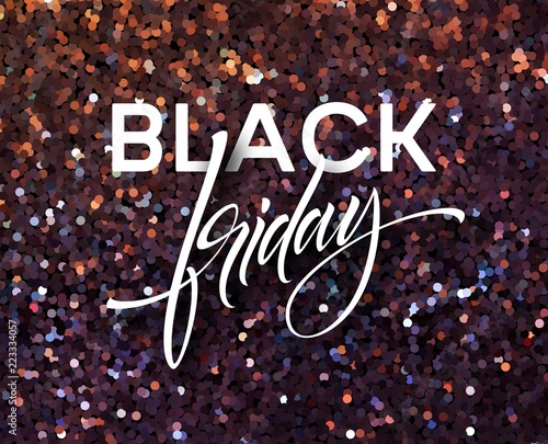Black Friday banner vector template with glitter effect