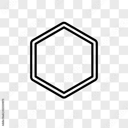 Hexagon vector icon isolated on transparent background, Hexagon logo design