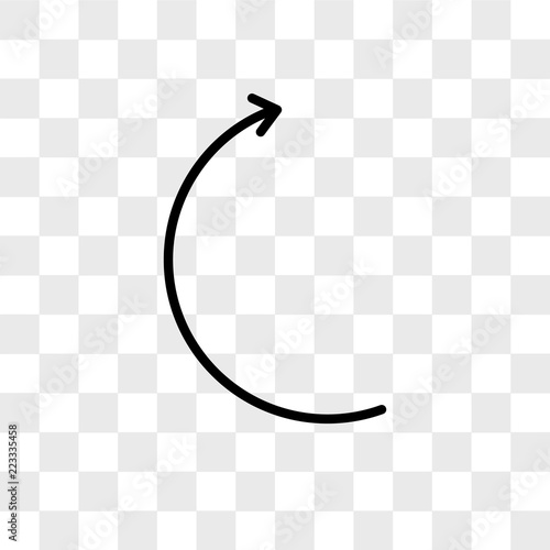 Curve Arrow vector icon isolated on transparent background, Curve Arrow logo design
