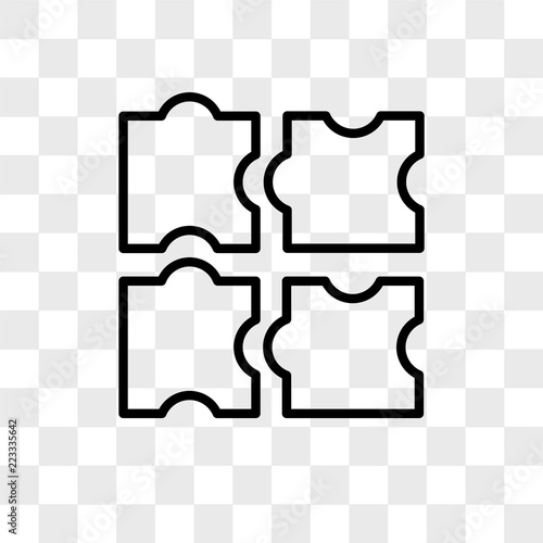 Puzzle vector icon isolated on transparent background, Puzzle logo design