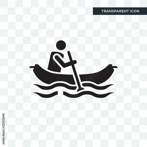 Man in canoe vector icon isolated on transparent background, Man in canoe logo design