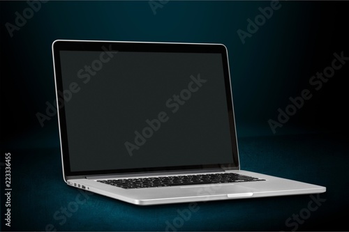 Laptop with blank screen background