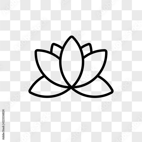 Lotus vector icon isolated on transparent background, Lotus logo design