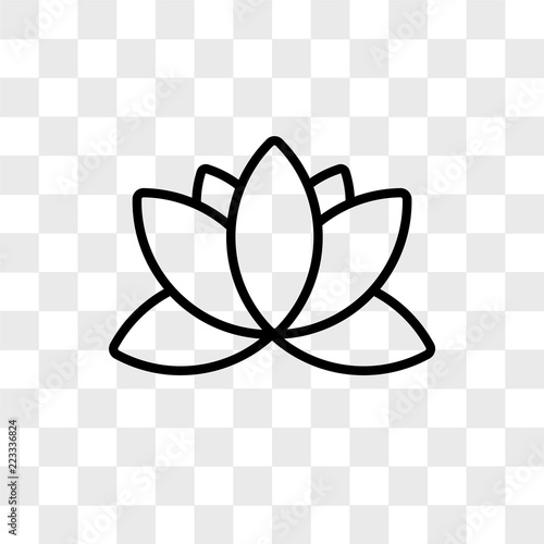 Lotus vector icon isolated on transparent background, Lotus logo design