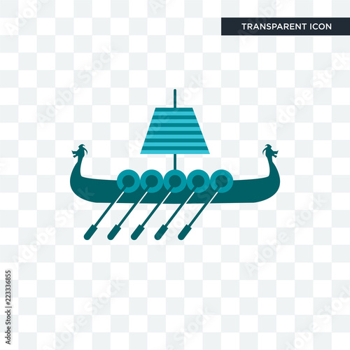 viking ship vector icon isolated on transparent background, viking ship logo design