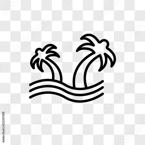 Island vector icon isolated on transparent background, Island logo design