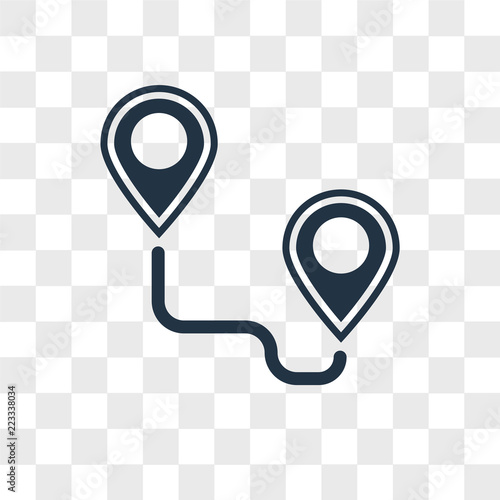 Distance vector icon isolated on transparent background, Distance logo design