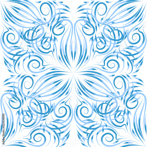 Abstract seamless background of bright ornate elements. Decorative pattern.