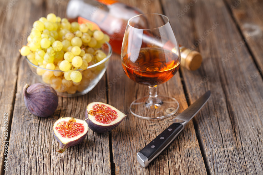 alcohol and a snack from fruit alcohol and a snack from fruit