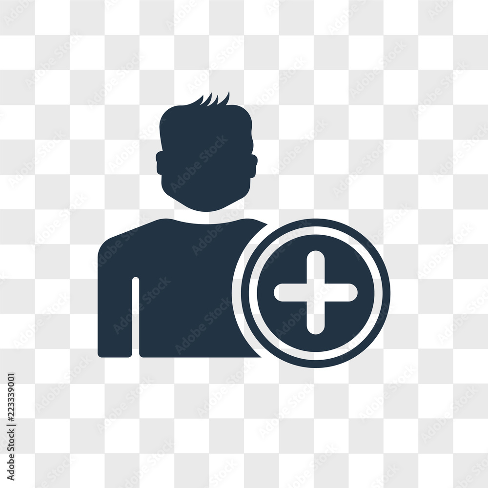 Add user vector icon isolated on transparent background, Add user logo design Add user vector icon isolated on transparent background, Add user logo design