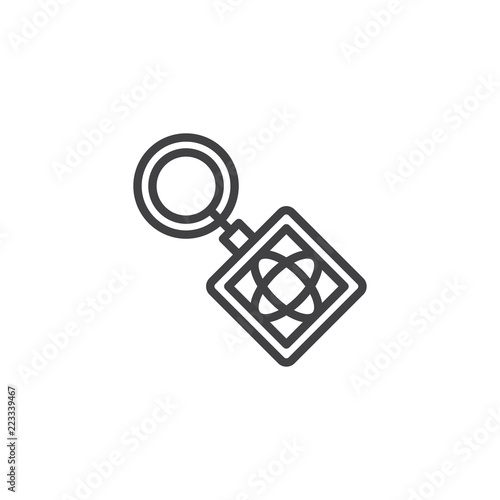 Key ring outline icon. linear style sign for mobile concept and web design. Keyring simple line vector icon. Keychain symbol, logo illustration. Pixel perfect vector graphics