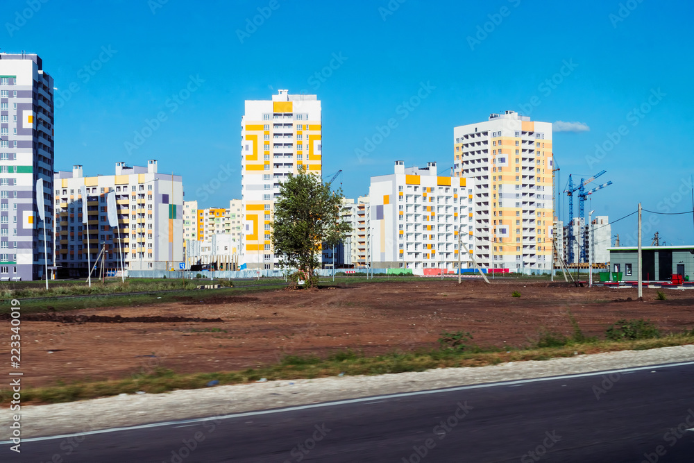 New residential complex with tall buildings