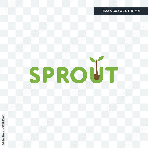sprout vector icon isolated on transparent background, sprout logo design