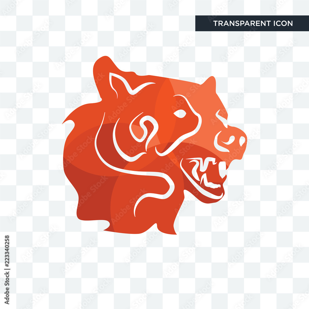 Foto bear head vector icon isolated on transparent background, bear head logo design