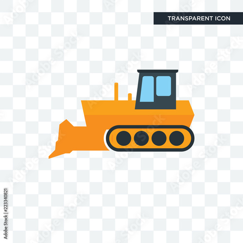 dozer vector icon isolated on transparent background, dozer logo design