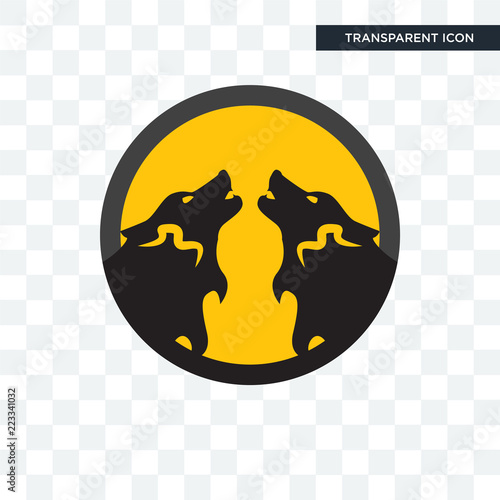pack wolf vector icon isolated on transparent background, pack wolf logo design