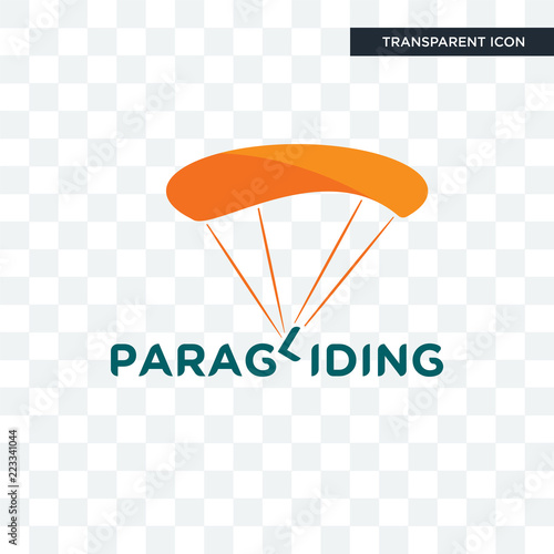 paragliding vector icon isolated on transparent background, paragliding logo design