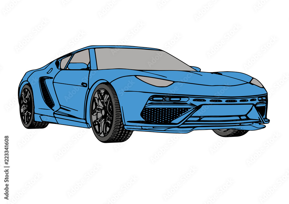Obraz premium blue sports car vector