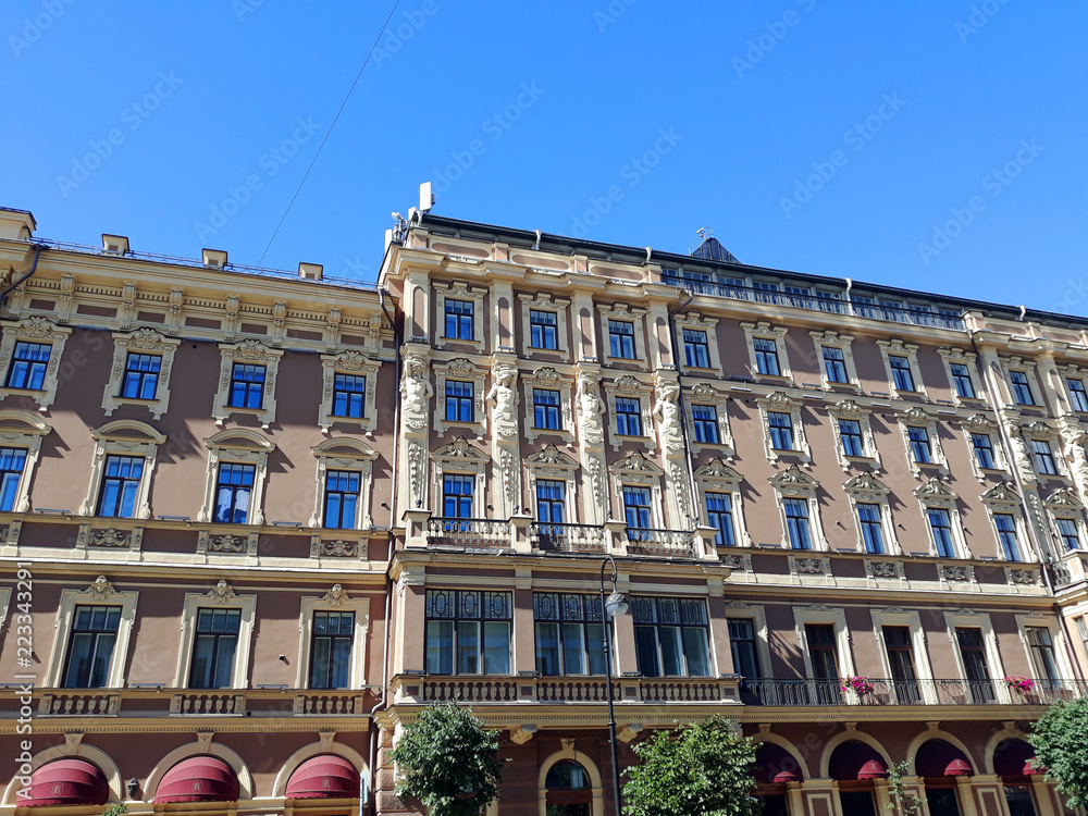 Saint Petersburg, Russia - August 5, 2018: Architecture in the historical center of Saint Petersburg