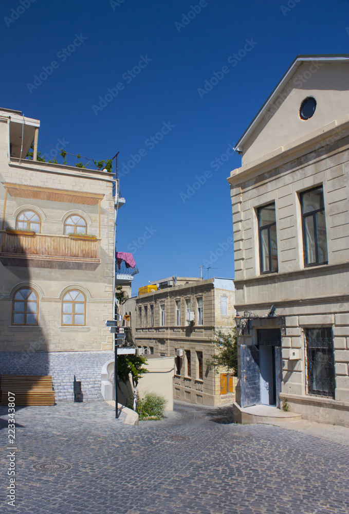  The ancient street of Old Town (Icheri Sheher) in Baku, Azerbaijan
