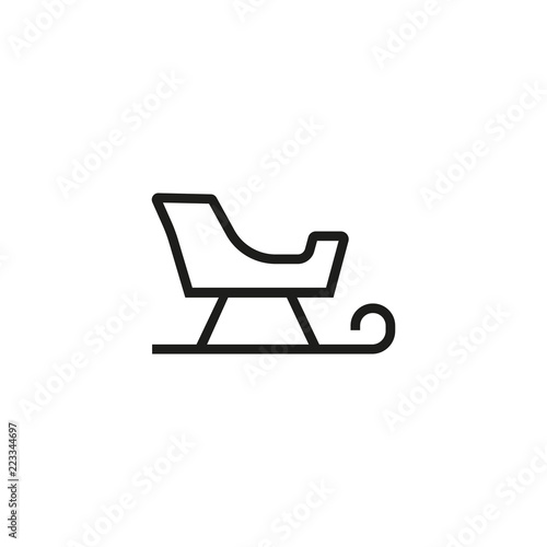 Sledge line icon. Tobogganing, winter fun, sled. Holiday concept. Vector illustration can be used for topics like winter, leisure, transportation
