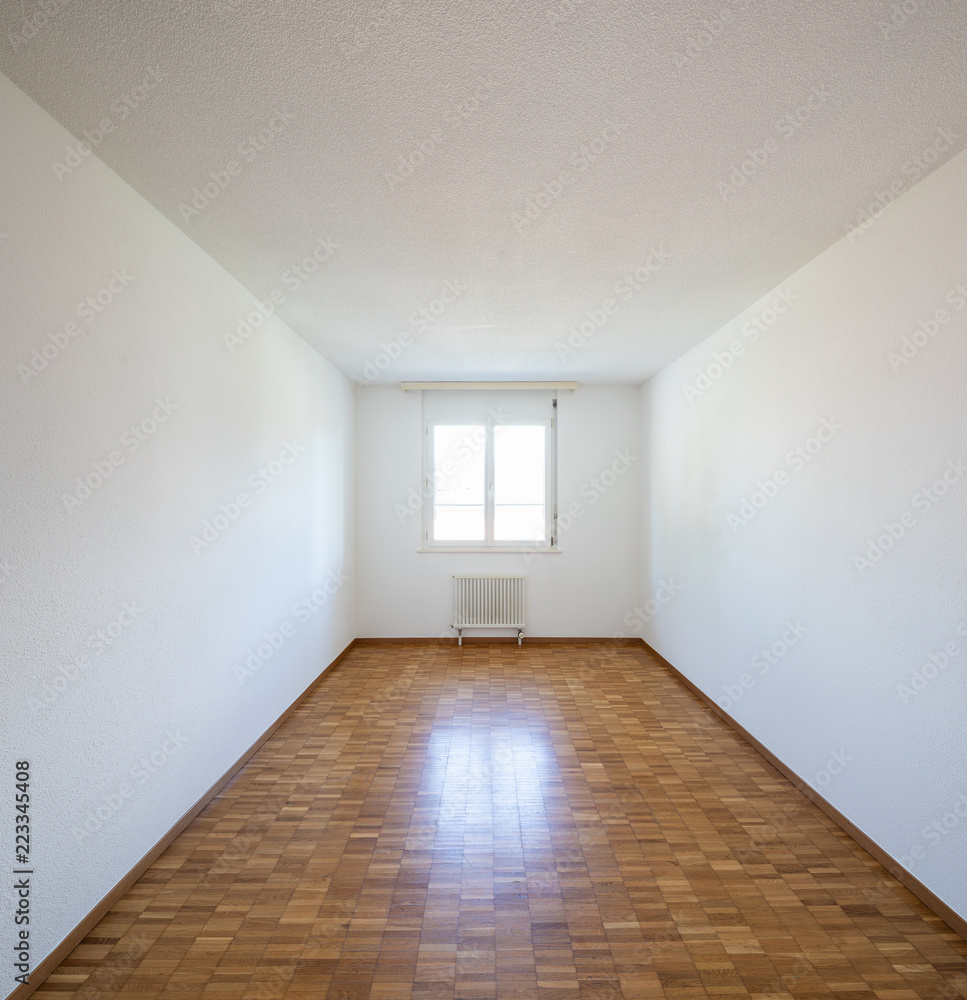 Fototapeta premium Empty room with window and parquet