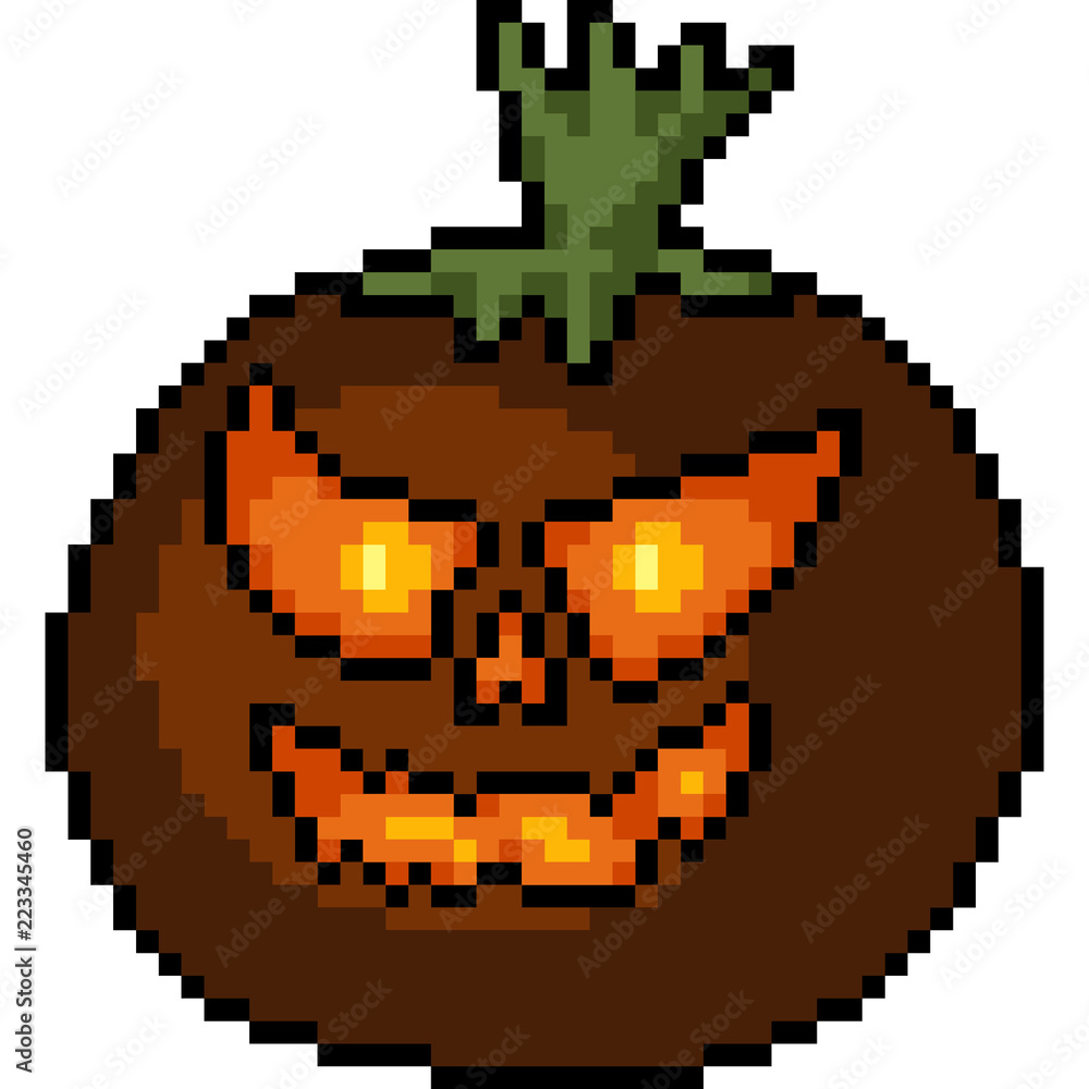 vector pixel art spooky pumpkin