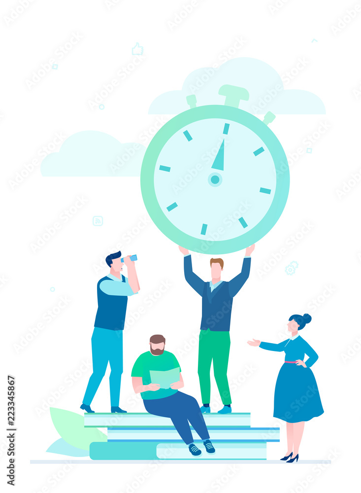 Time management - flat design style illustration Time management - flat design style illustration