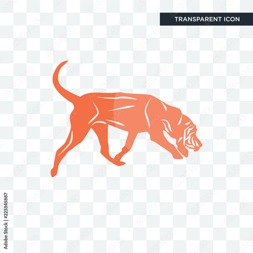 bloodhound vector icon isolated on transparent background, bloodhound logo design - obrazy, fototapety, plakaty 