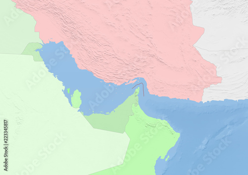 map of the strait of hormuz and coastal states