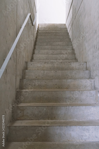 empty concrete staircase or cement stairs, modern contemporary architecture or way up concept