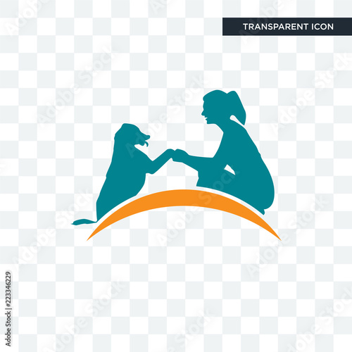 dog training vector icon isolated on transparent background, dog training logo design