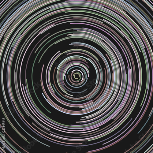 Hypnotic abstract background - vector design from concentric curved lines