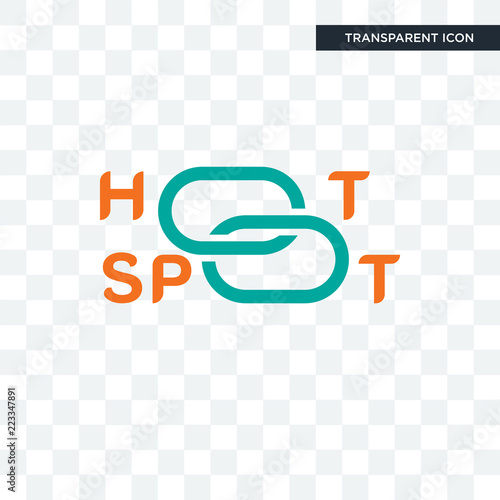 hotspot vector icon isolated on transparent background, hotspot logo design