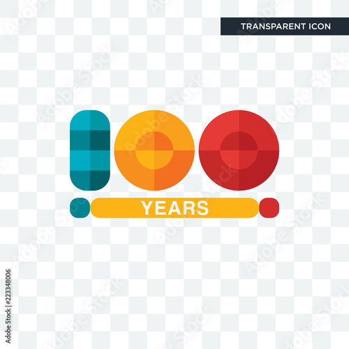 100 year vector icon isolated on transparent background, 100 year logo design