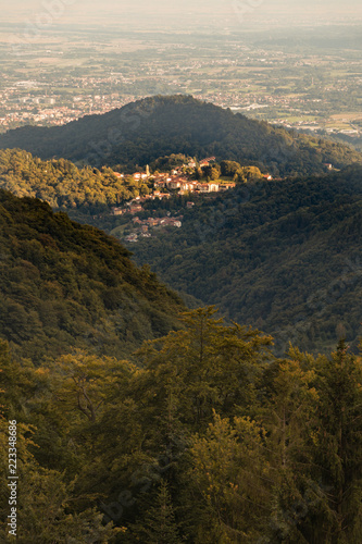 Favaro view from the Santuario di Oropa Sanctuary Biella Piedmont Italy