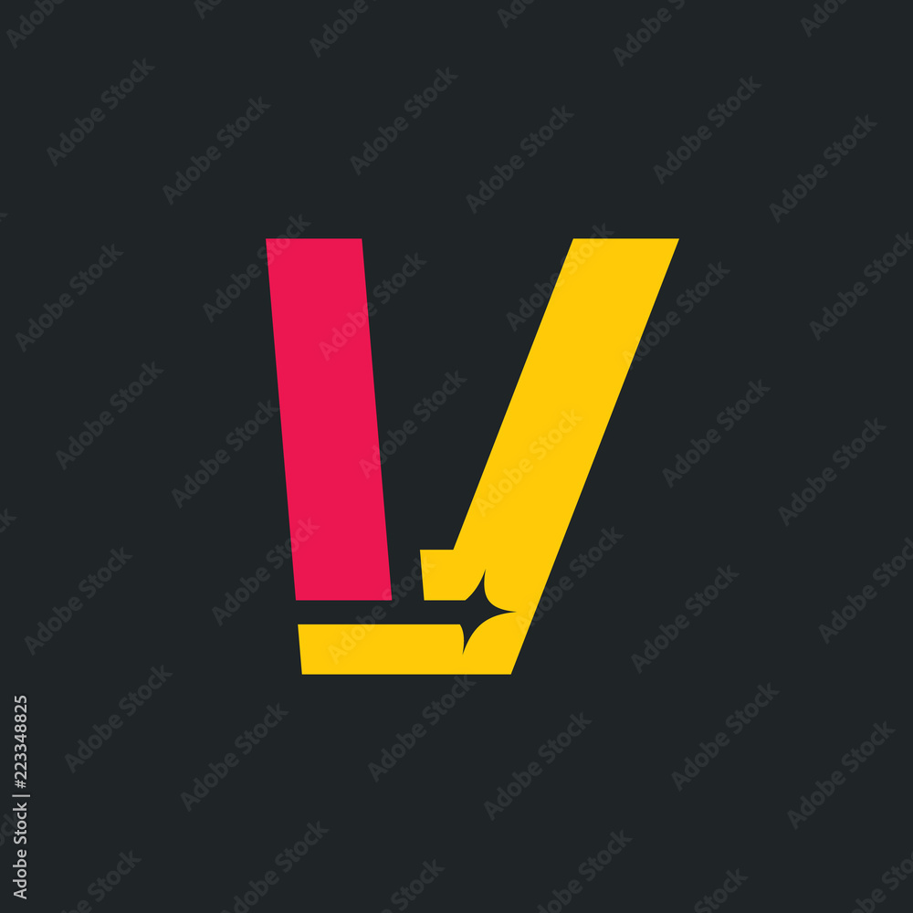 Sign of the letter V. Vector Illustration. Sign of the letter V. Vector Illustration.