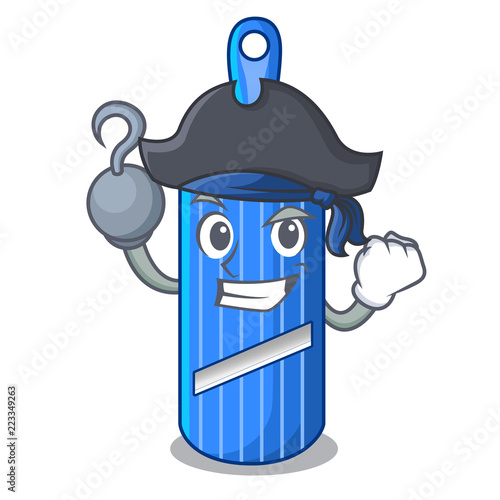 Pirate cut food on mandolin slicer cartoon