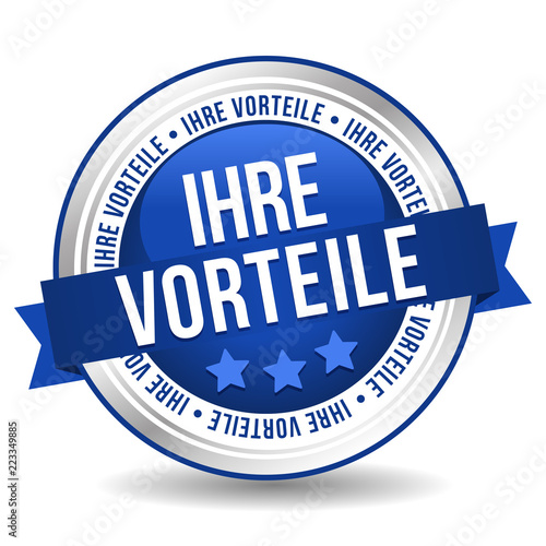 Siegel Button Banner - Ihre Vorteile - in blau und silber
