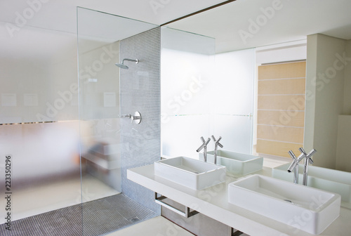 Modern interior of the bathroom