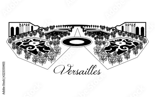 the illustration with the Versailles of Paris