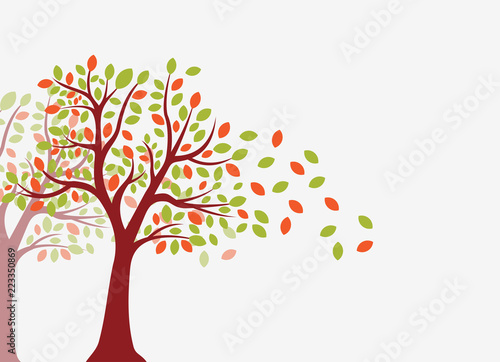 autumn tree isolated vector illustration