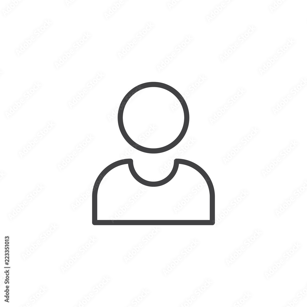 User Profile outline icon. linear style sign for mobile concept and web design. Person avatar simple line vector icon. Symbol, logo illustration. Pixel perfect vector graphics User Profile outline icon. linear style sign for mobile concept and web design. Person avatar simple line vector icon. Symbol, logo illustration. Pixel perfect vector graphics