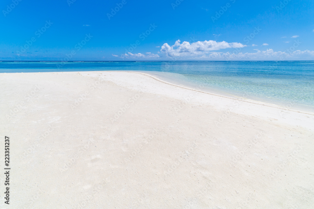 Empty tropical beach scene. Sea sand sky. Tranquil, inspirational beach background Empty tropical beach scene. Sea sand sky. Tranquil, inspirational beach background
