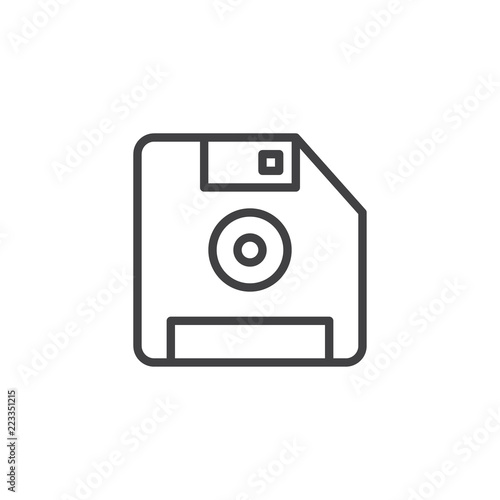 Floppy disk outline icon. linear style sign for mobile concept and web design. Diskette simple line vector icon. Symbol, logo illustration. Pixel perfect vector graphics