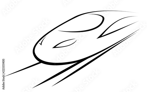 Vector illustration of a high-speed train on a maglev or a railroad track
