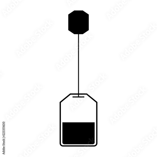 Tea bag icon, silhouette, logo on white background